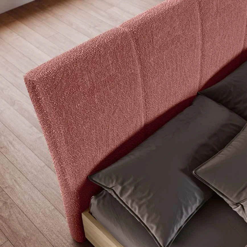 letto moderno con testata rosa