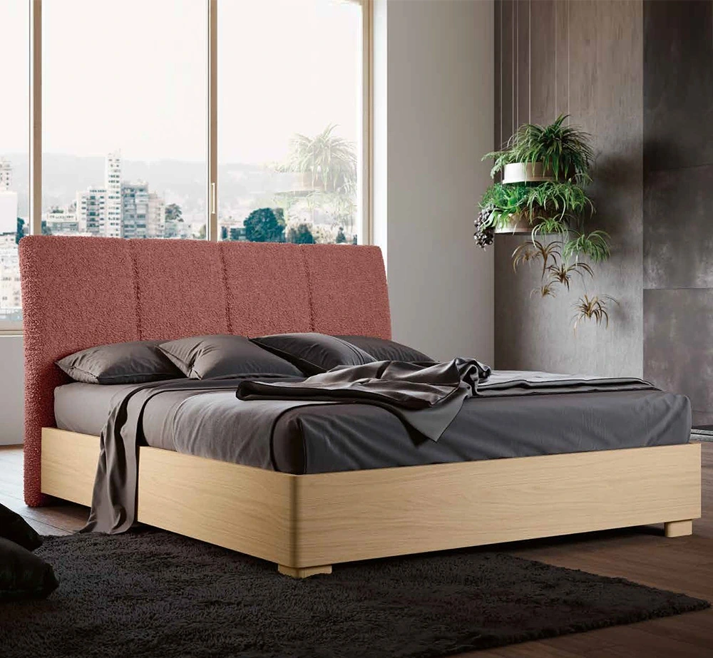 letto moderno con testata rosa