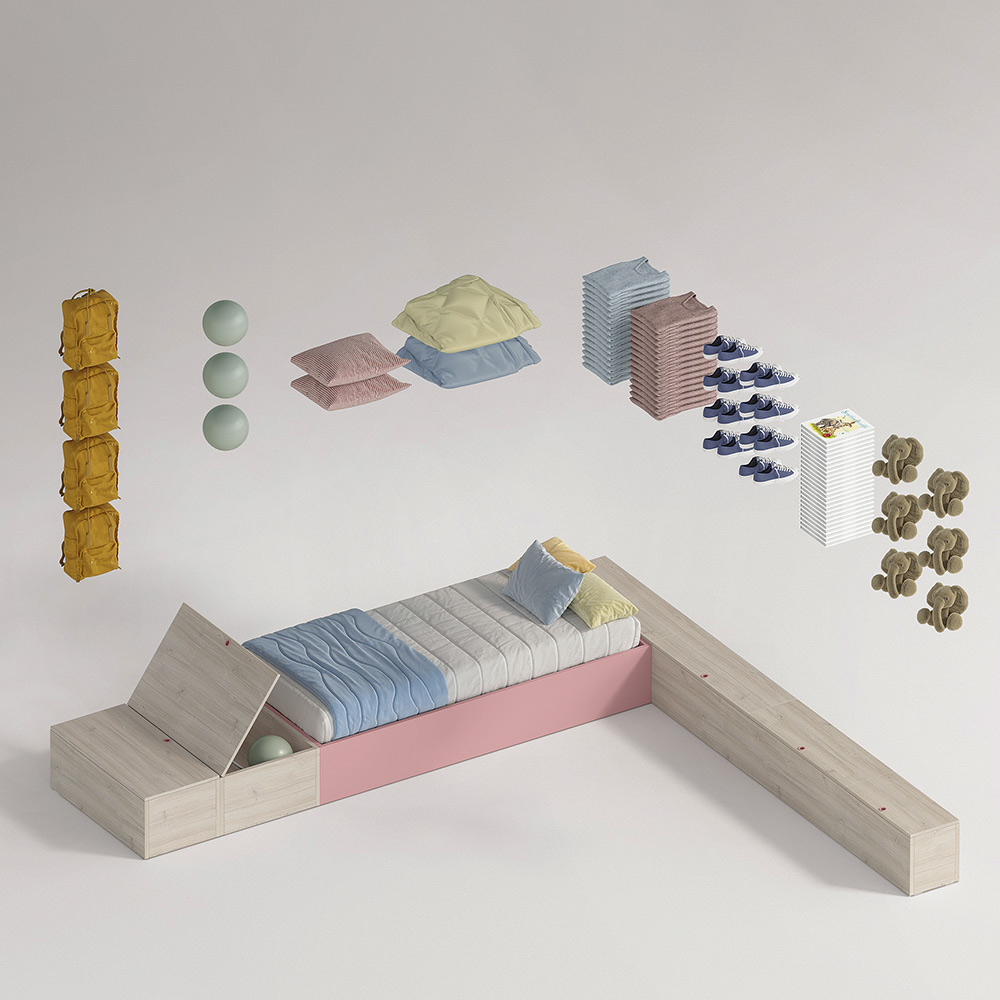 divano letto rosa camerette