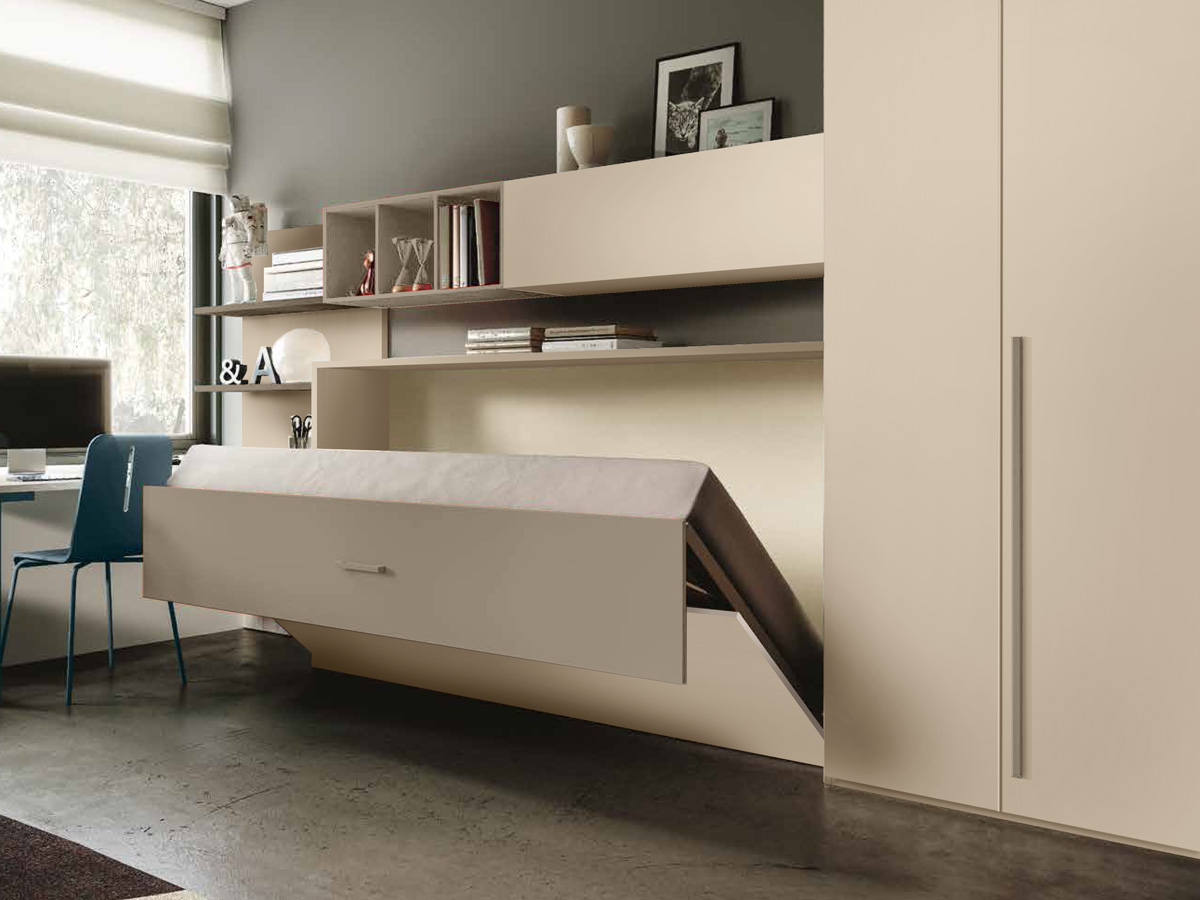 Letto una piazza e mezza trasformabile a scomparsa, Orzo e Visone 