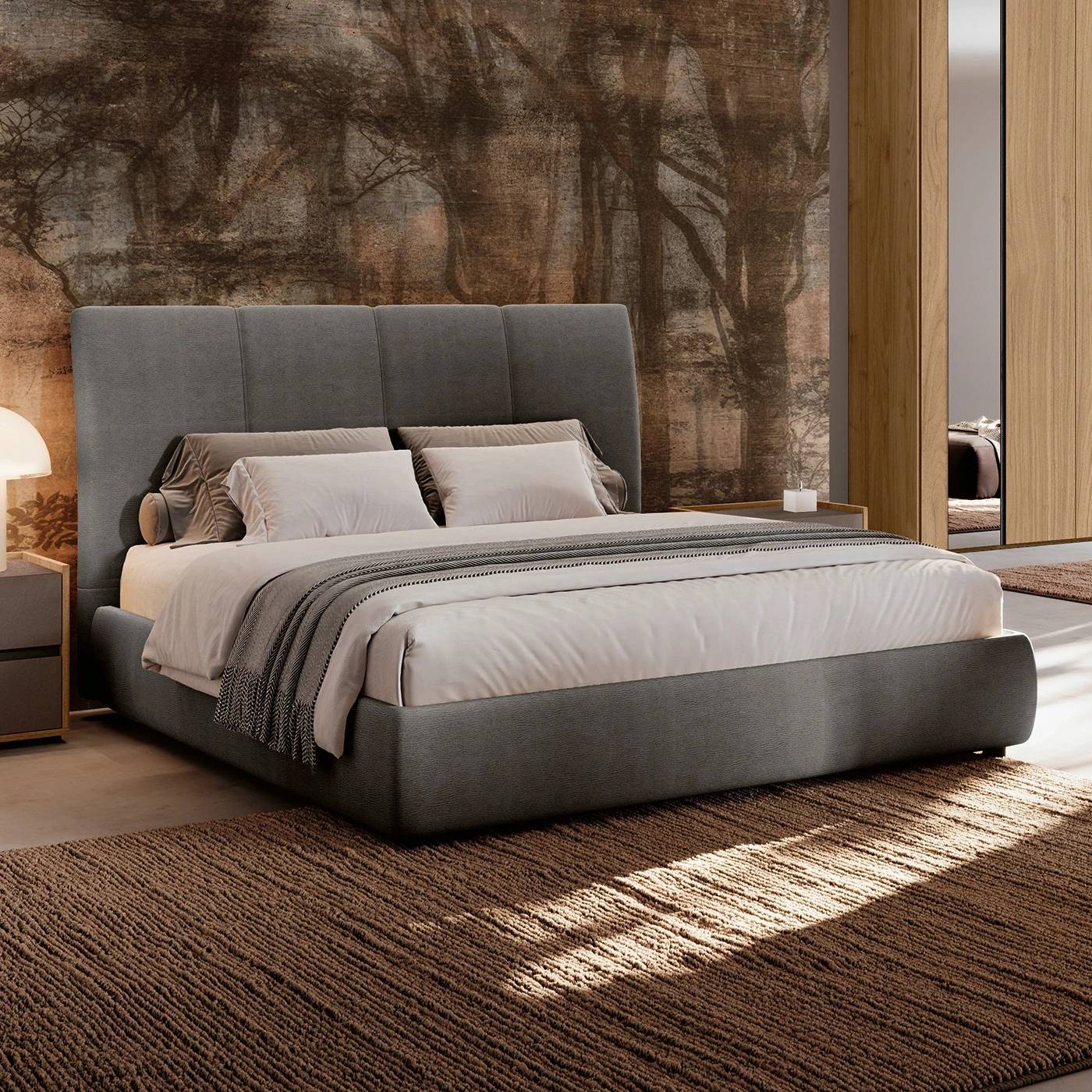 Letto matrimoniale contenitore, 160x190, Antracite