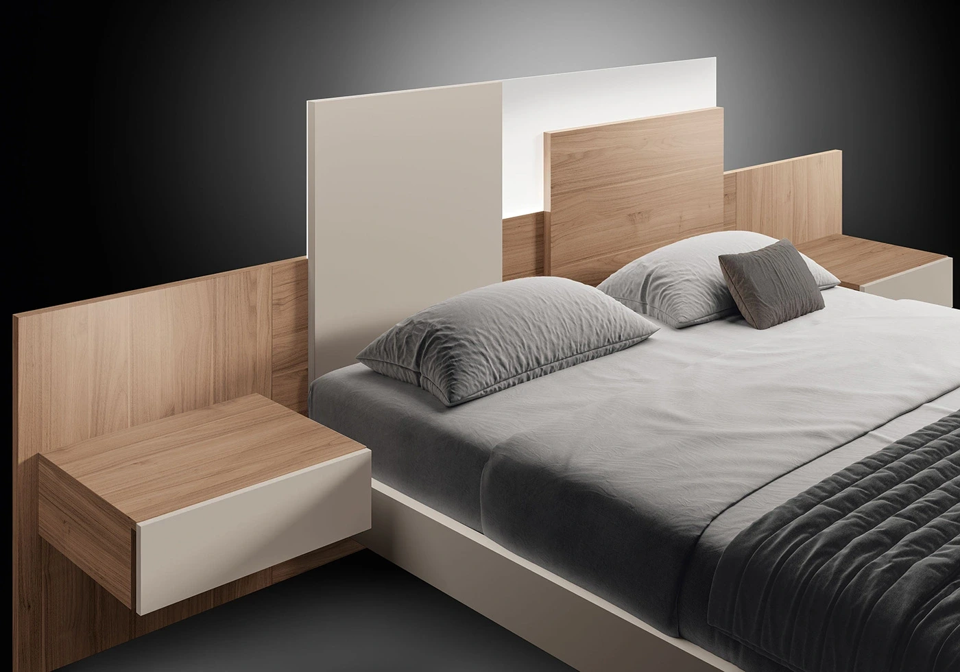 Letto matrimoniale, Sequoia honey e Corda Zenzero Shop