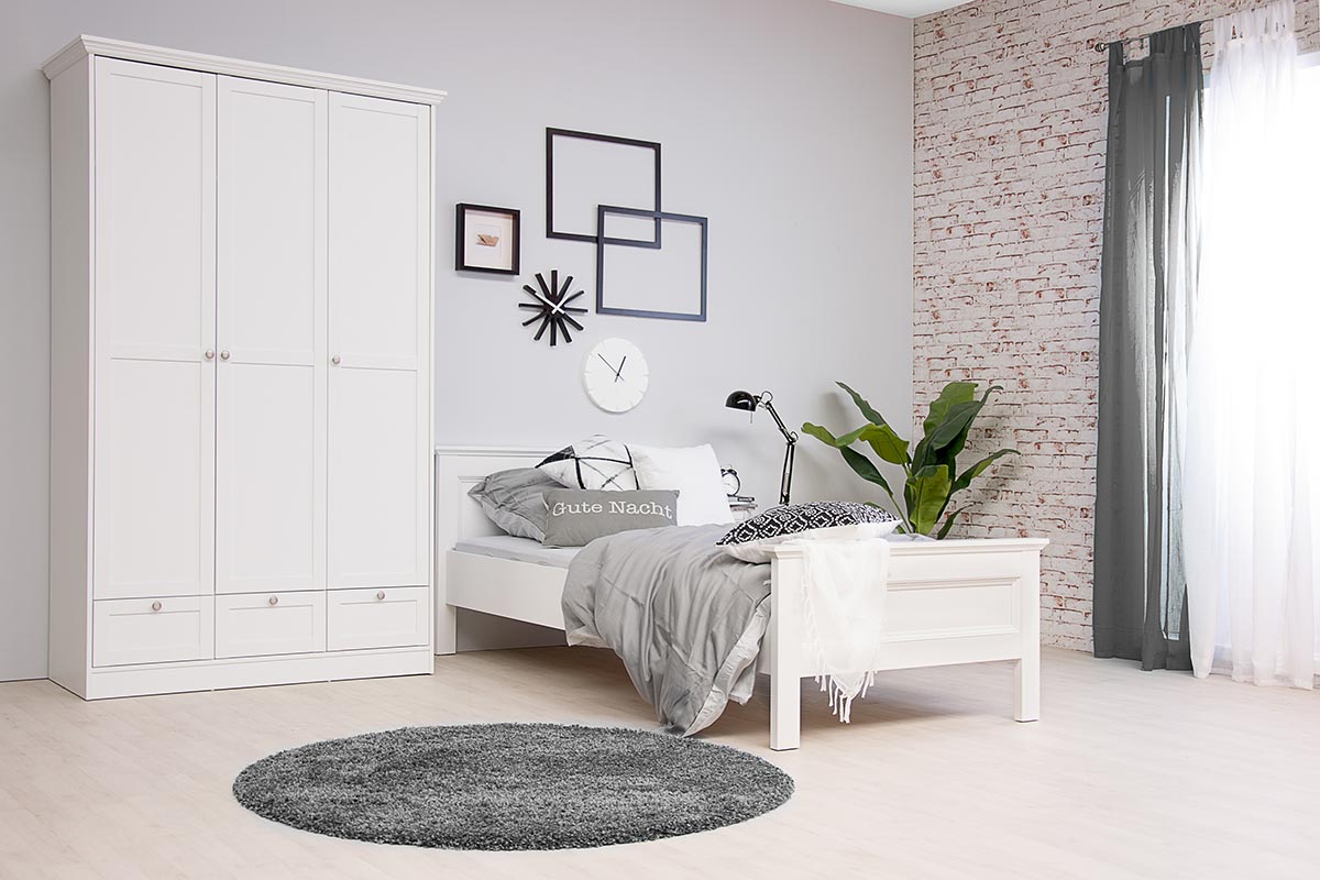 Letto singolo Milk per camerette in finitura Bianca, 90 x 200