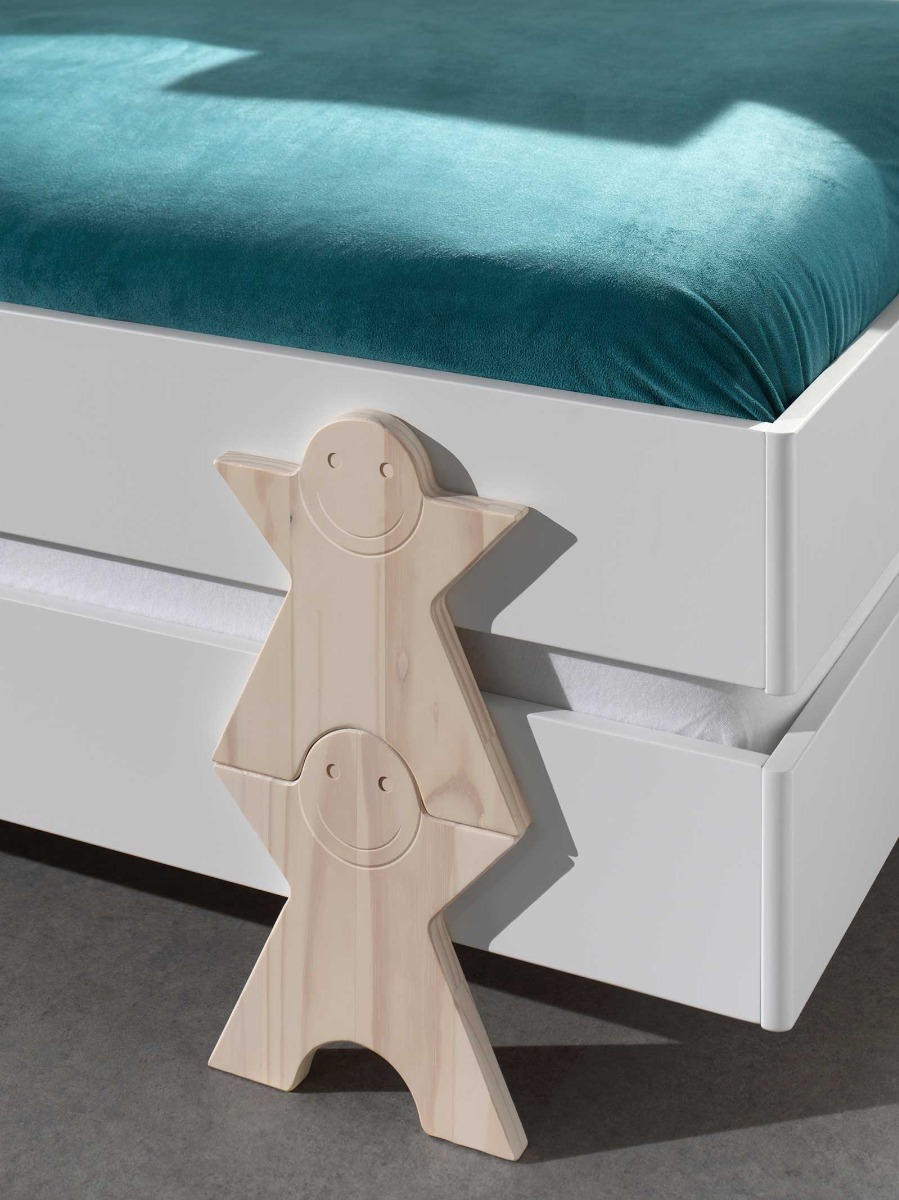 Letto singolo sommier sovrapponibile, disponibili 2 colorazioni
