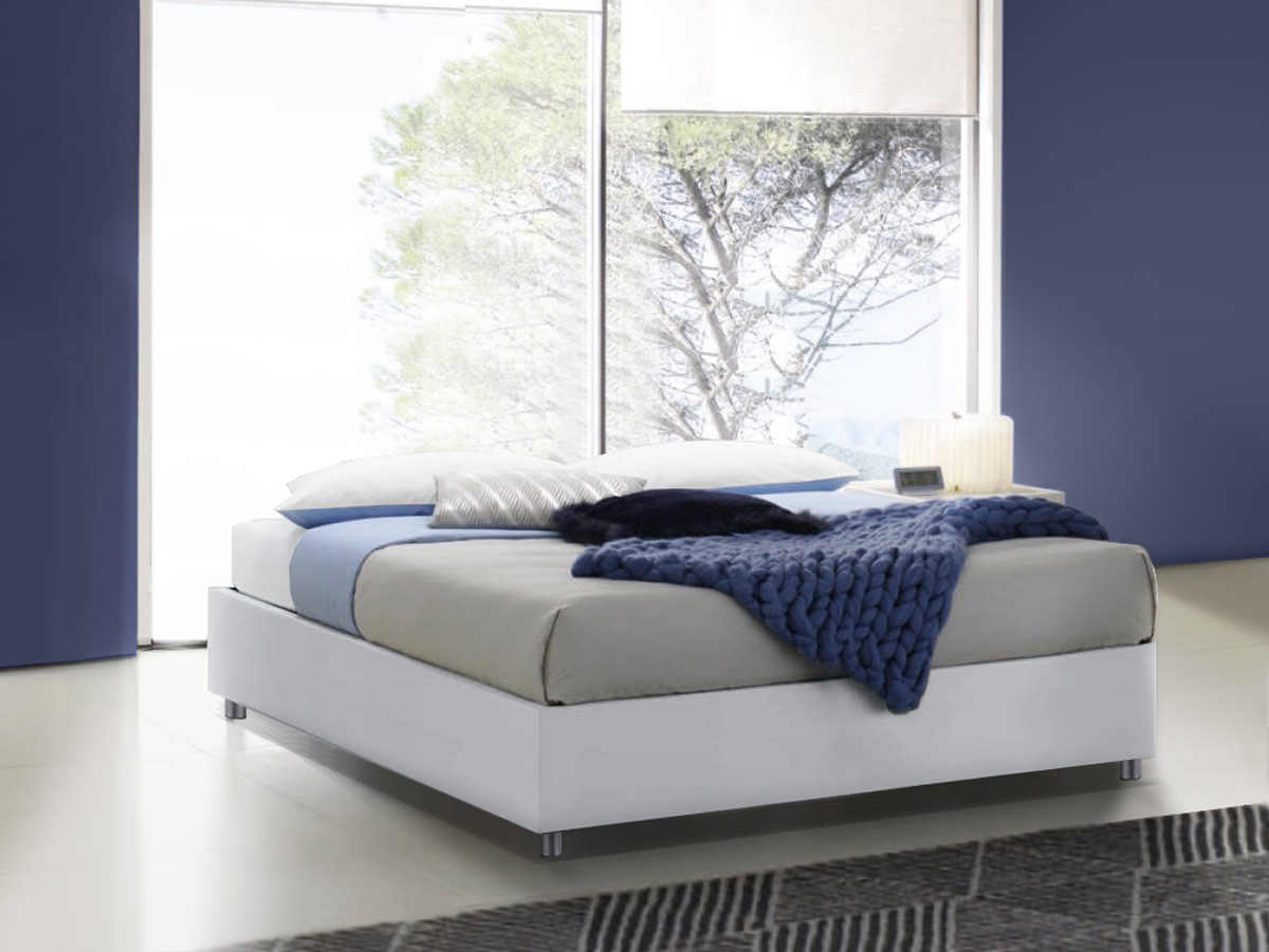 Letto sommier king size, finitura Grigio alluminio