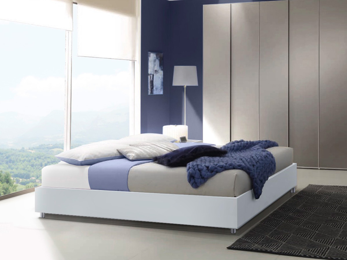 Letto sommier king size, finitura Grigio alluminio