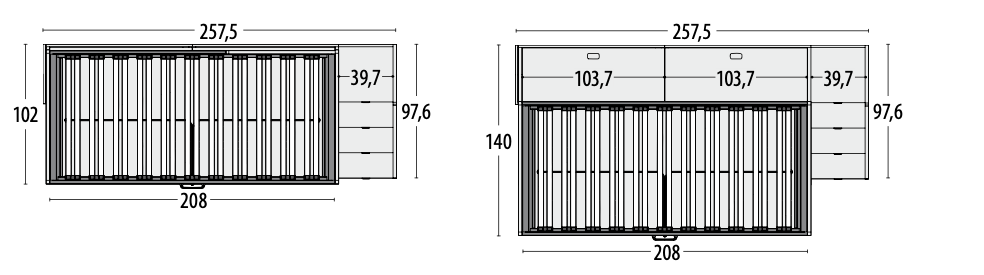 Letto a soppalco con passerella e armadio, Moretti Compact KC512