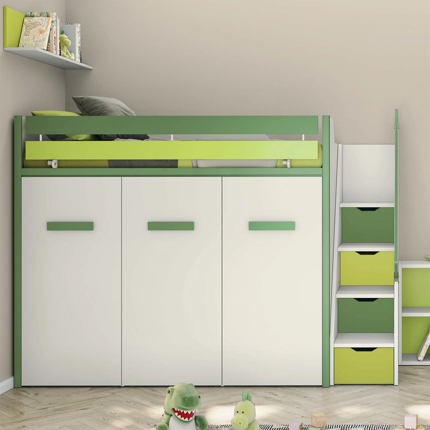 soppalco con armadio e scaletta