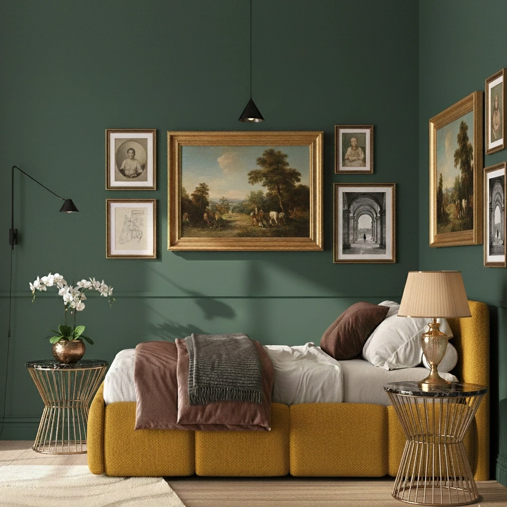 Letto matrimoniale Etra, bouclè Senape, 160x195