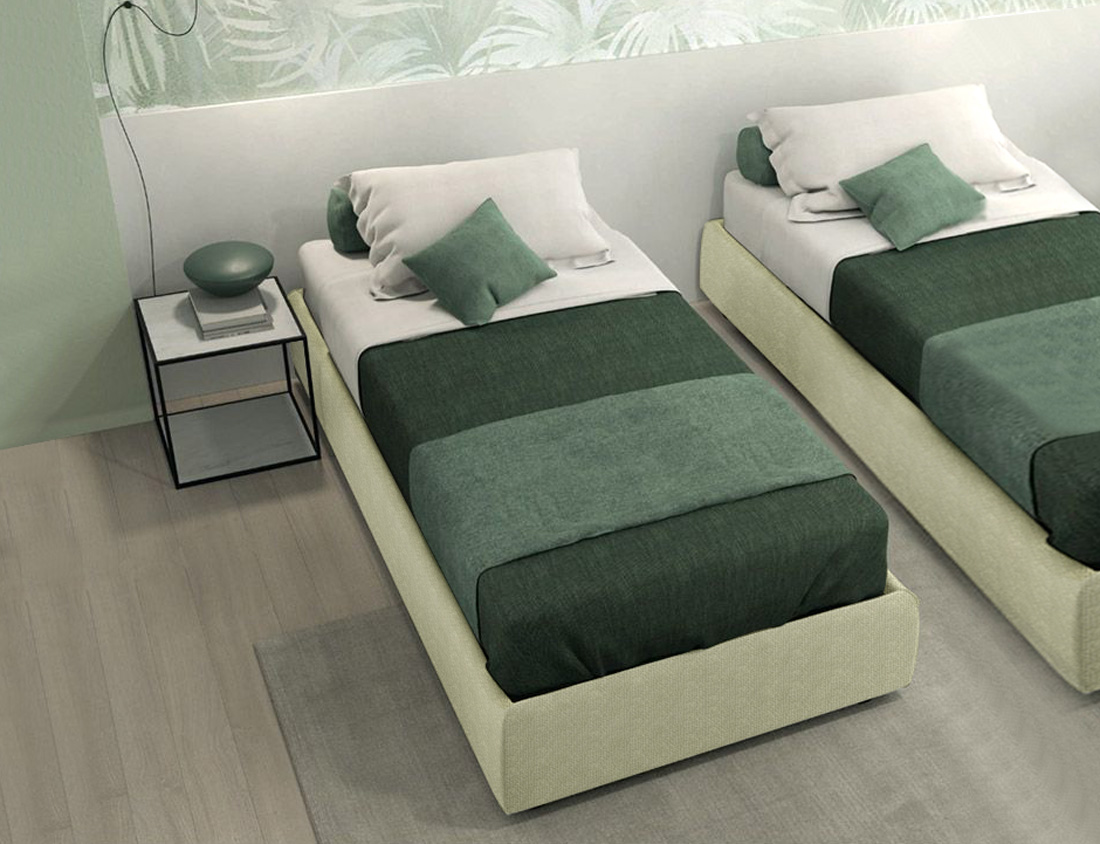 Letto singolo Kant senza testata in finitura Domy