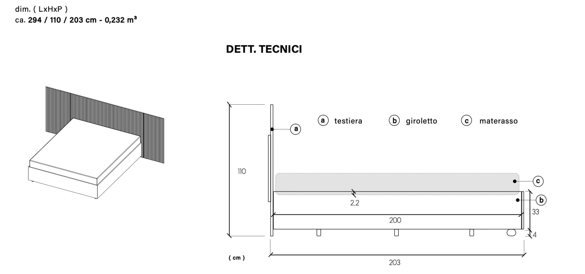 Letto matrimoniale con testiera cannettata Cadiz, giroletto velluto Beige