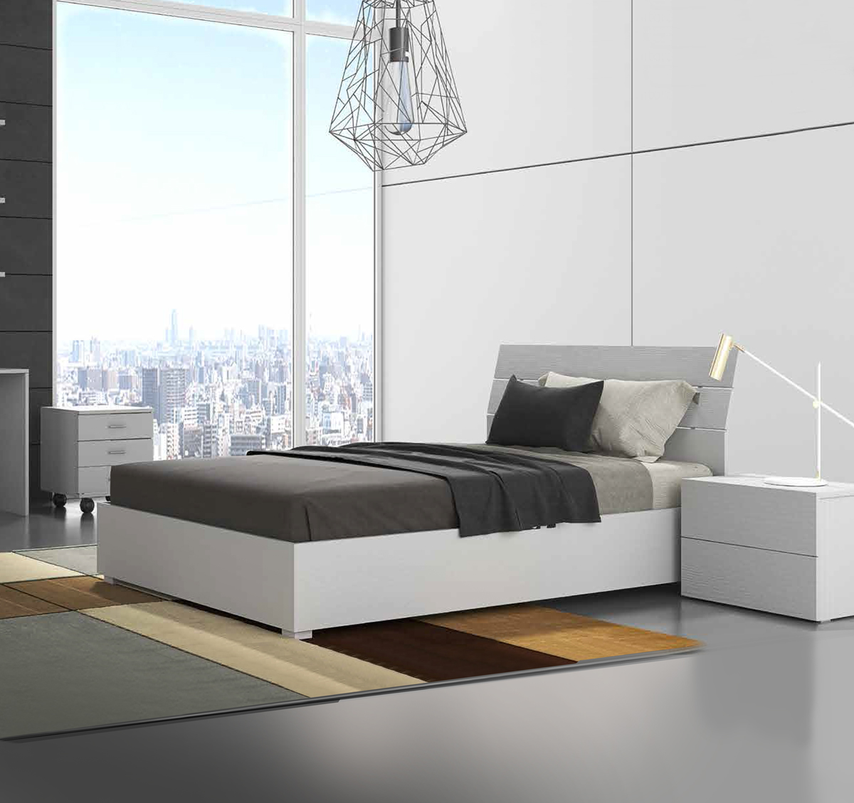 Letti da una piazza e mezza per ragazzi, letto Ghiandaia in finitura Larice bianco