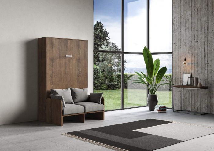 Pratico letto una piazza e mezza Slide, finitura Noce