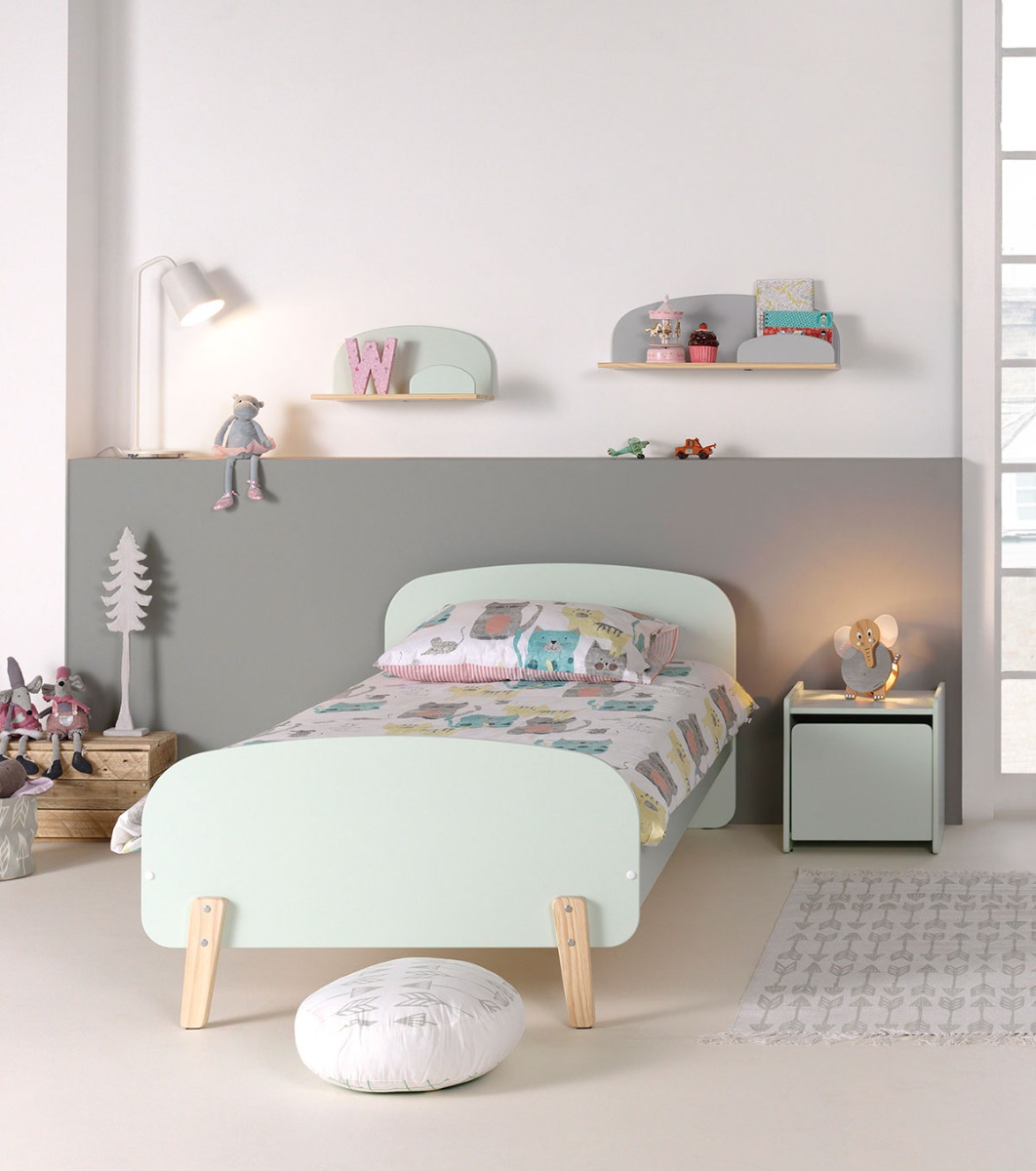 Lettino singolo stile nordico, disponibile in 4 colori