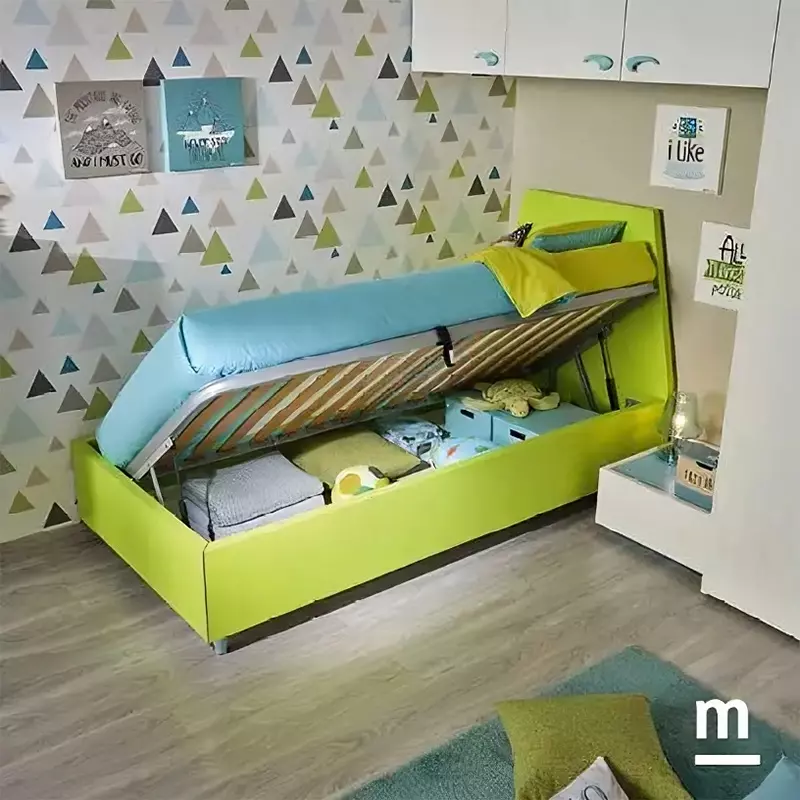 letto singolo moretti verde