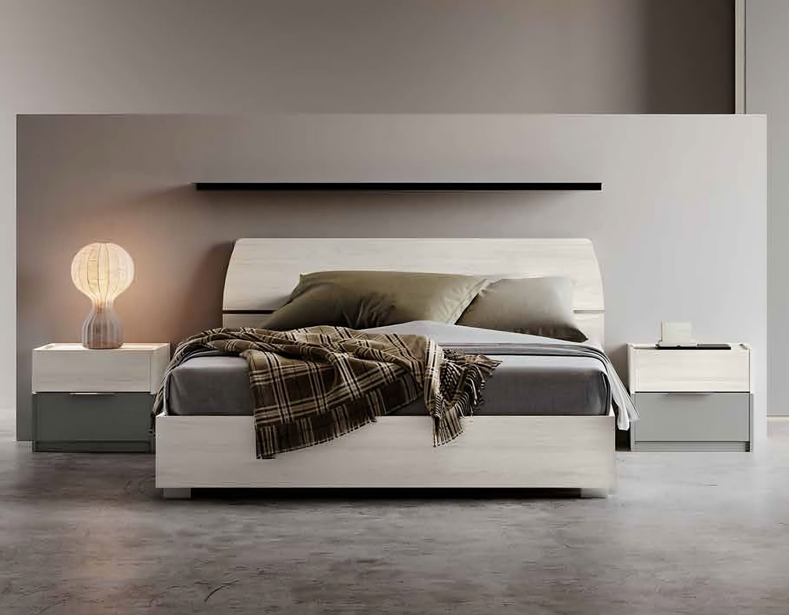 Letto matrimoniale Bianco altea, design moderno