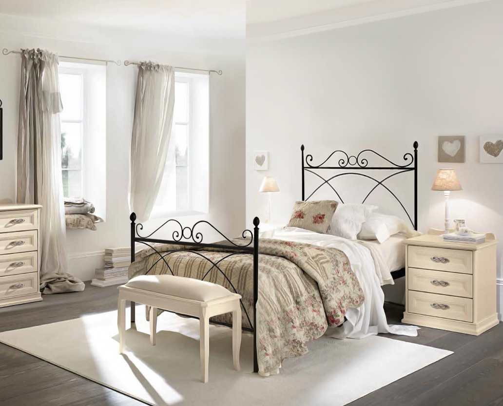 Testate ferro battuto, letto singolo classico