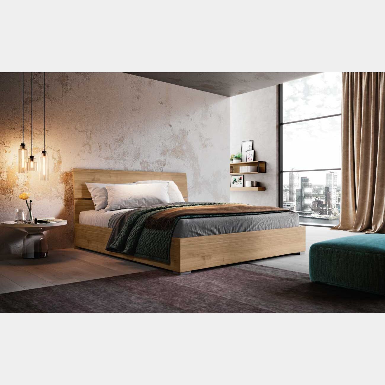 Camera moderna orzo e noce biondo