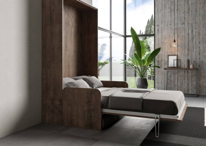 Pratico letto una piazza e mezza Slide, finitura Noce