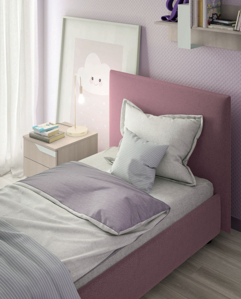 Cameretta completa moderna in finitura Orchidea e Ciliegio bianco