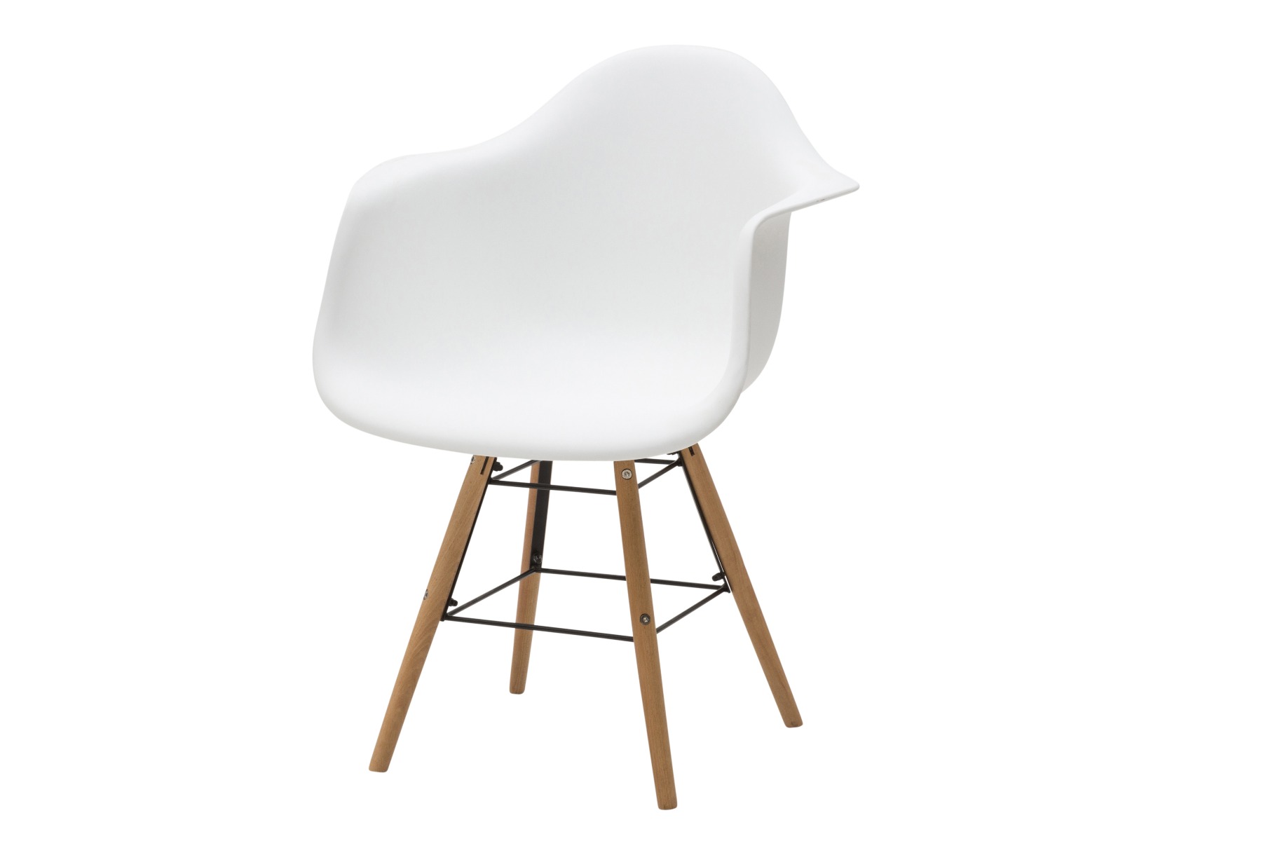 Sedia di Design  con gambe in Legno, seduta ergonomica - bianca