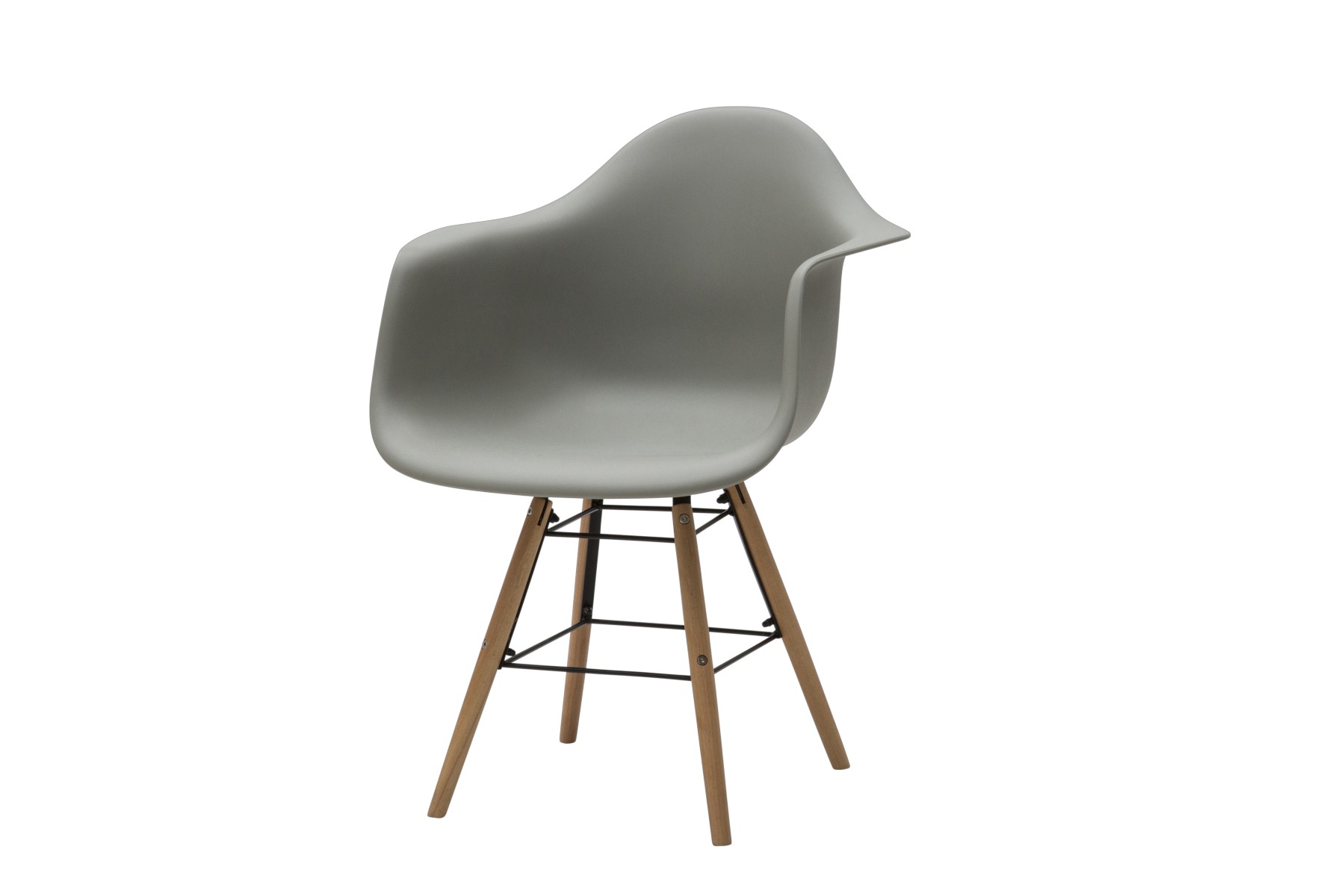 Sedia di Design con gambe in Legno, seduta ergonomica - grigia Zenzero Shop