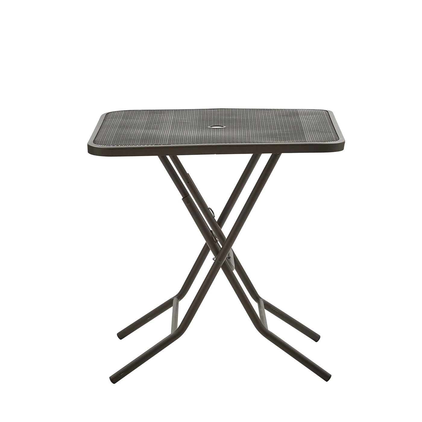 Tavolino in metallo con foro centrale, 72x72x72 h cm, Antracite