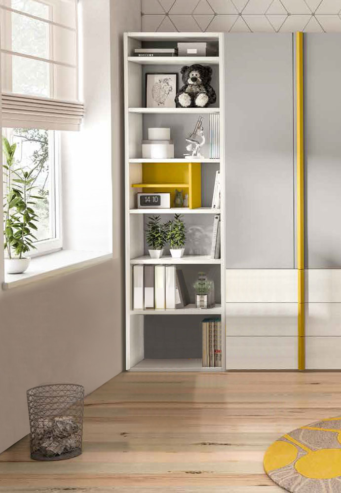 Libreria finitura Larice bianco Made in Italy