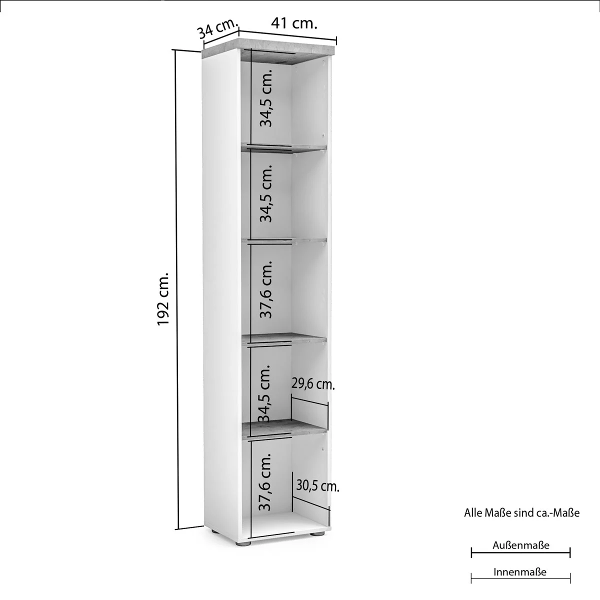 libreria con vani a giorno