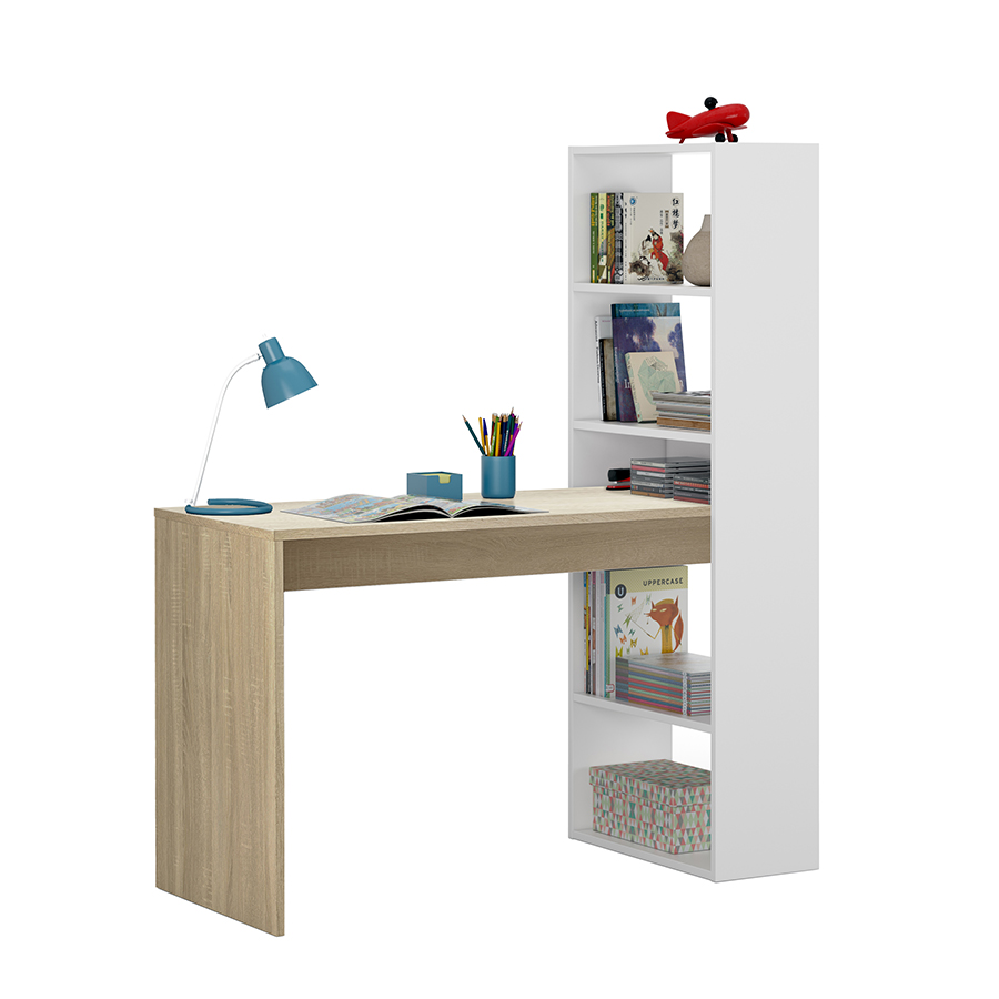 scrivania con libreria camerette