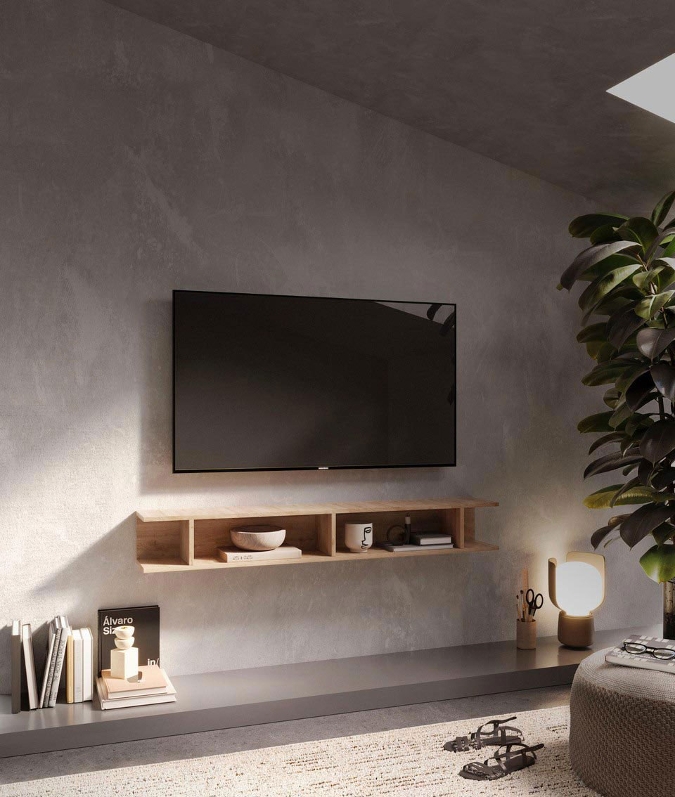 Parete attrezzata con Libreria orizzontale 