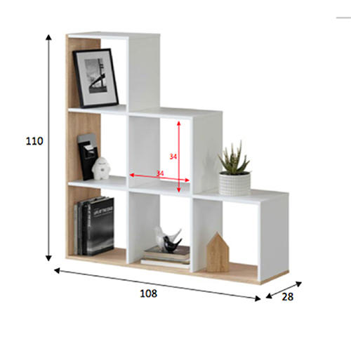 libreria divisoria bifacciale rovere