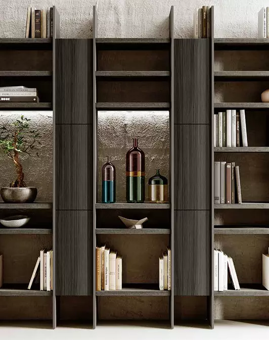 libreria per soggiorni noce scruro