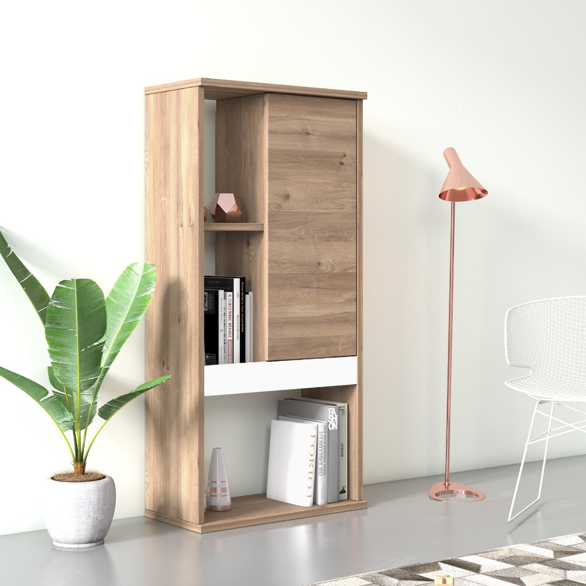 Libreria rovere Ankara con un'anta