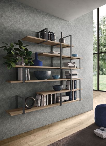 Libreria moderna industry Pacman  in finitura Olmo Zenzero Shop