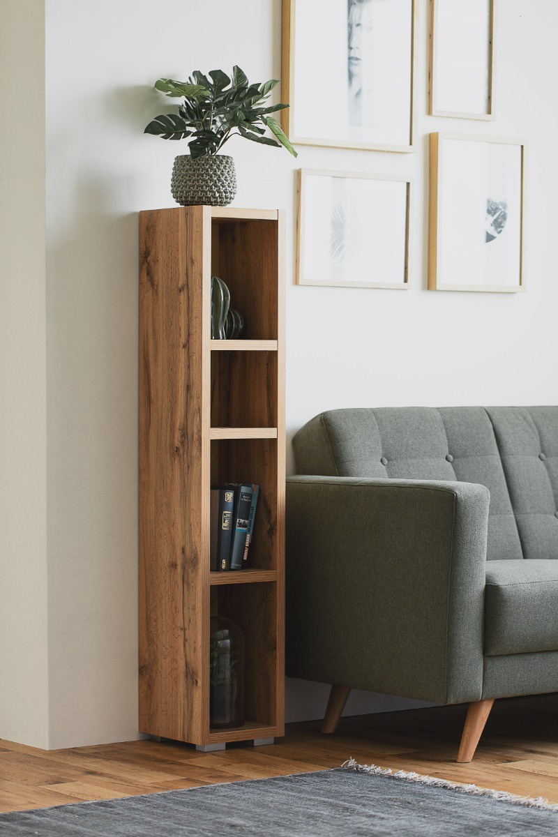 Conveniente Libreria salvaspazio finitura Rovere