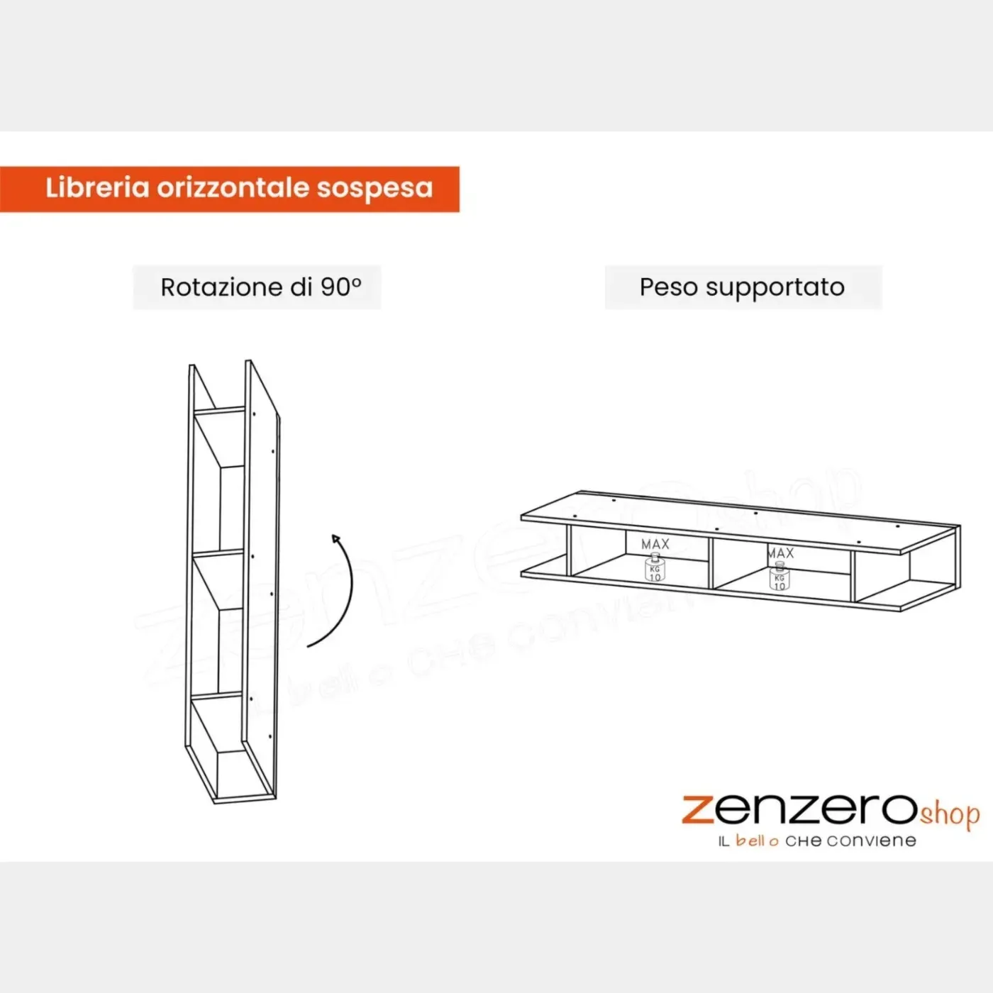 Parete attrezzata con zona studio, Argilla e Mercure, L.310 H.170