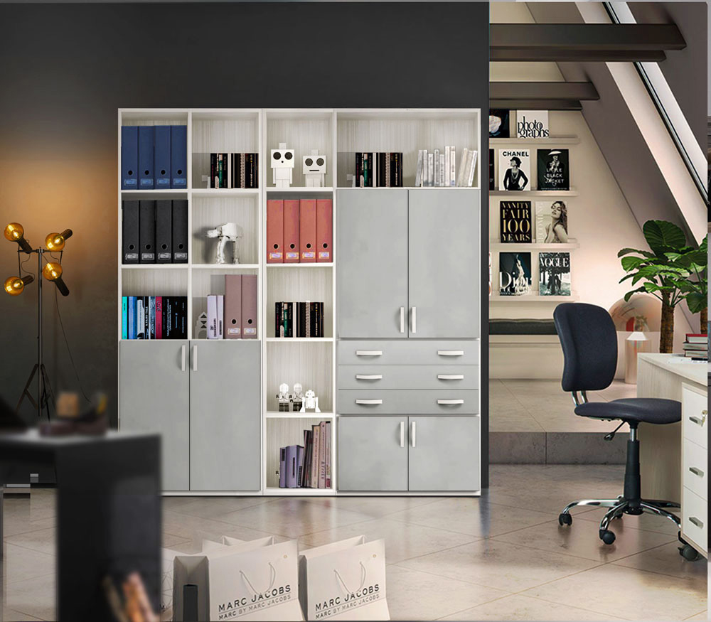 Libreria da ufficio Cloud con spessore 22 mm, made in Italy