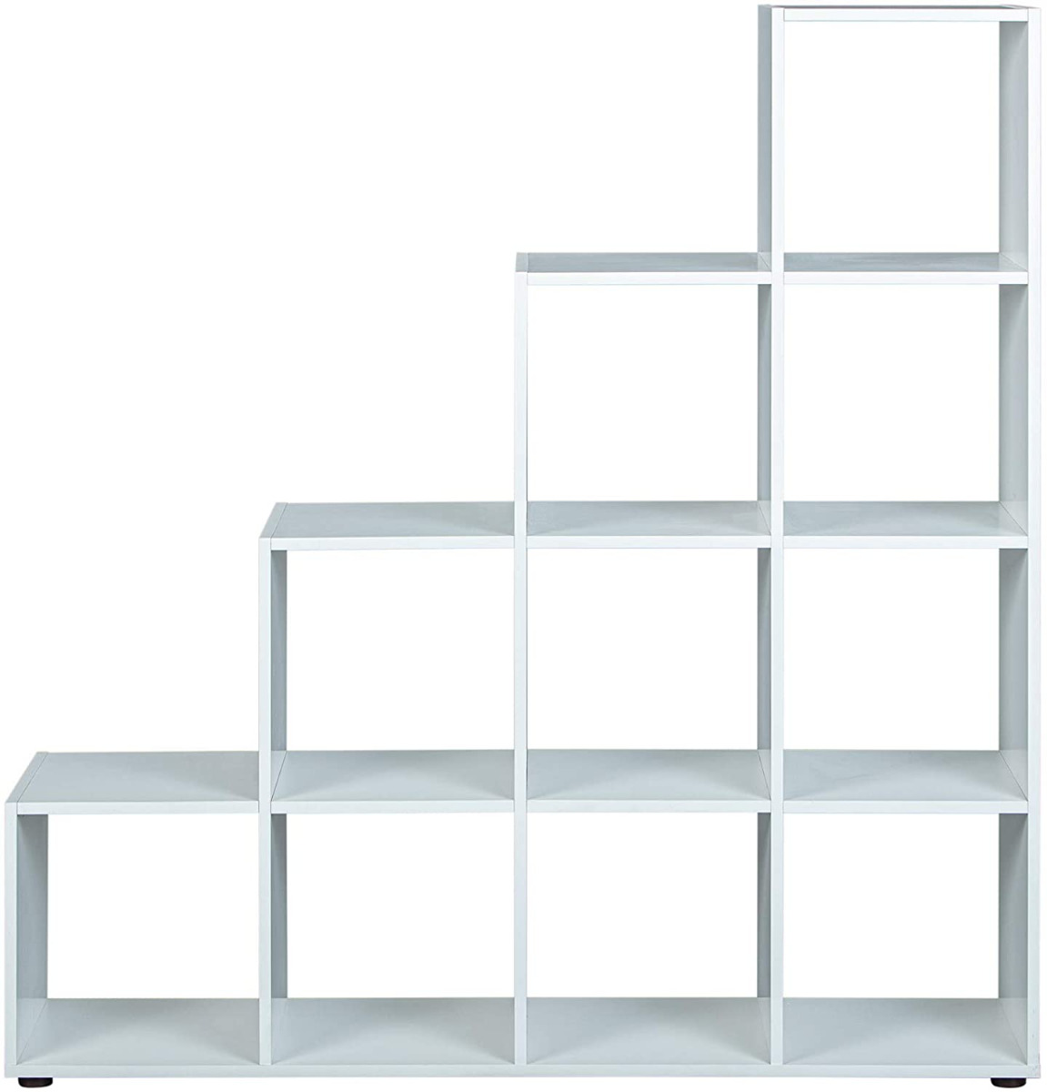 Libreria dieci vani quadrati a scala / bianco