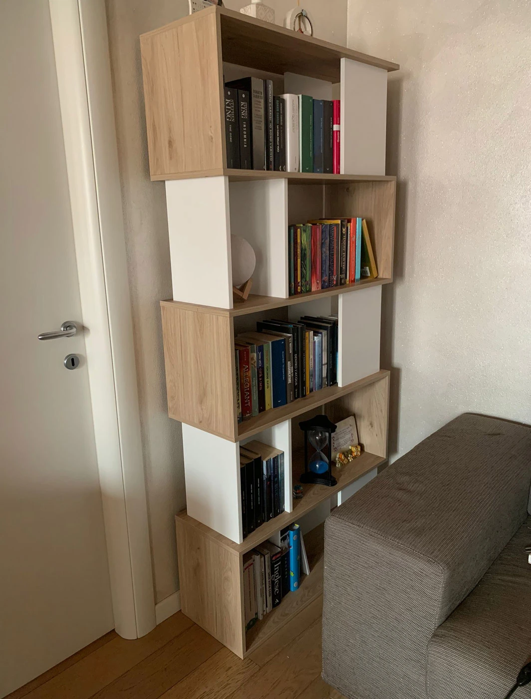 libreria moderna rovere e bianca