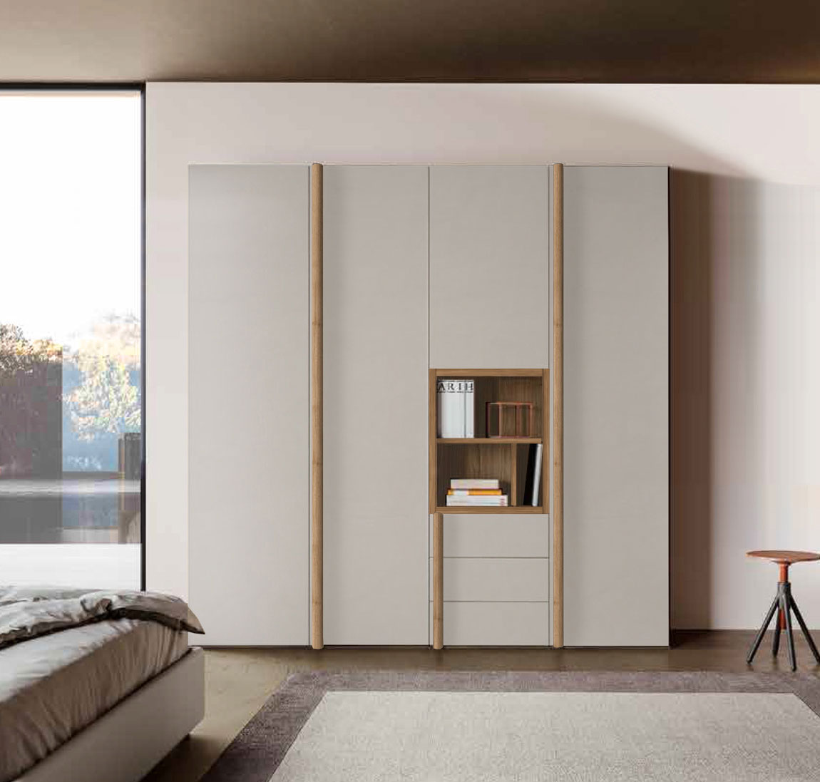 Armadi camere moderne con vano tv