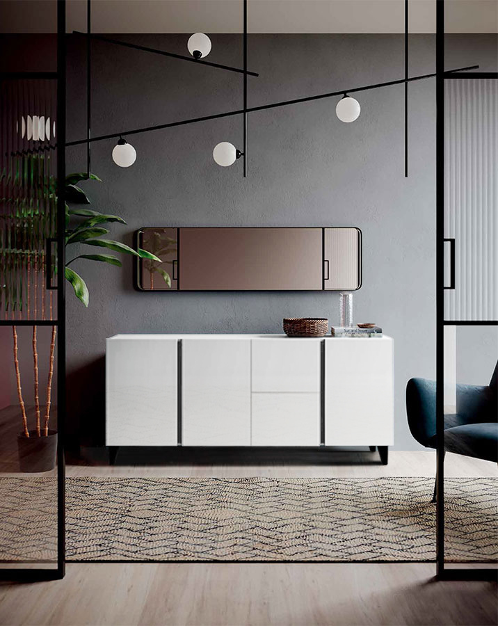 Madia 3 ante 2 cassetti in finitura Bianco Opaco