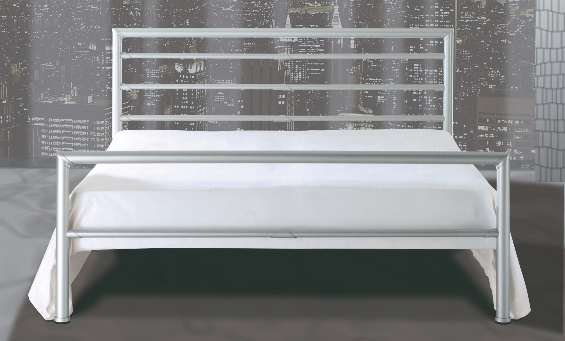 Vendita letti in ferro battuto, letto Draco bianco perlato