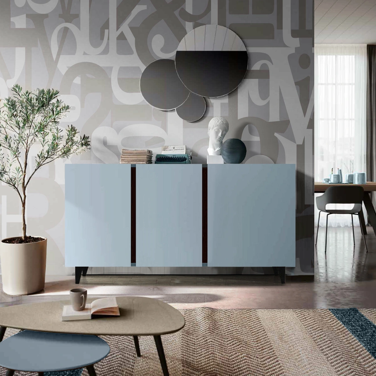 madia azzurra 3 ante