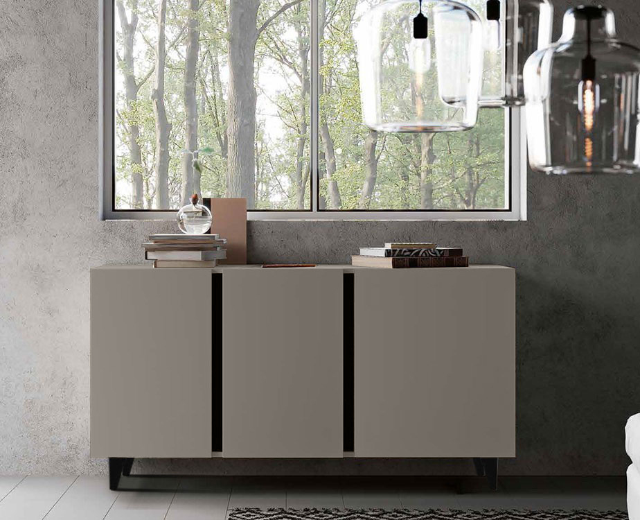 Madia 3 ante con maniglia a gola finitura Grigio Cenere