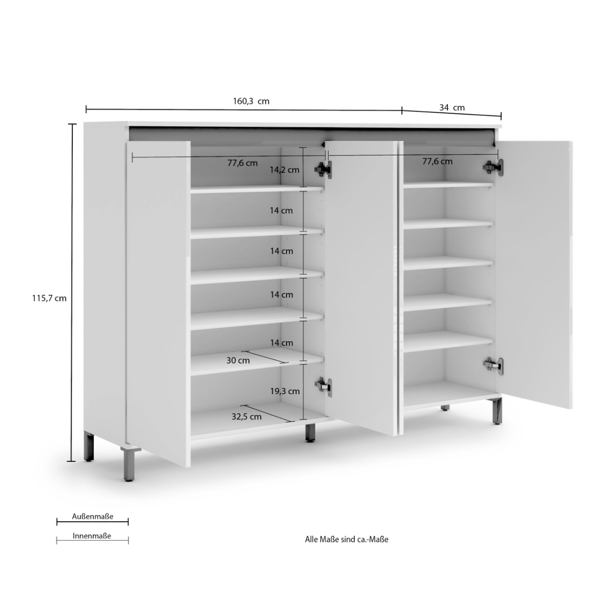 madia bianca lucida e ardesia
