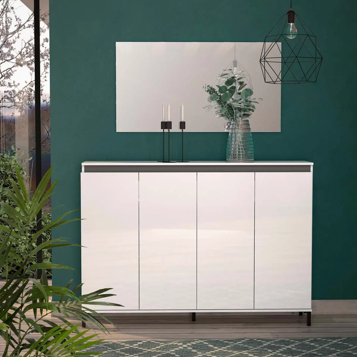 madia bianca lucida e ardesia
