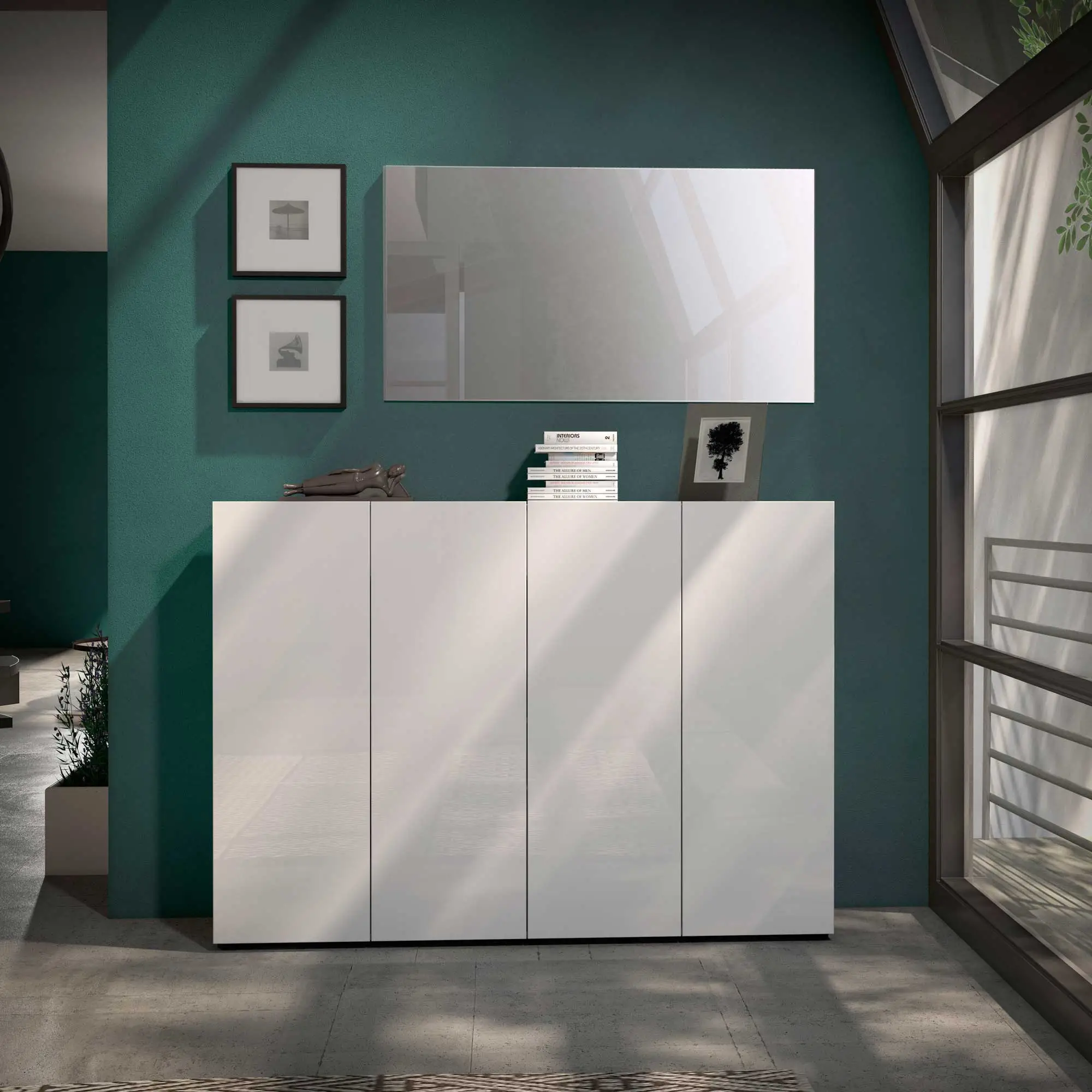 Madia multiuso 4 ante finitura Bianca in offerta