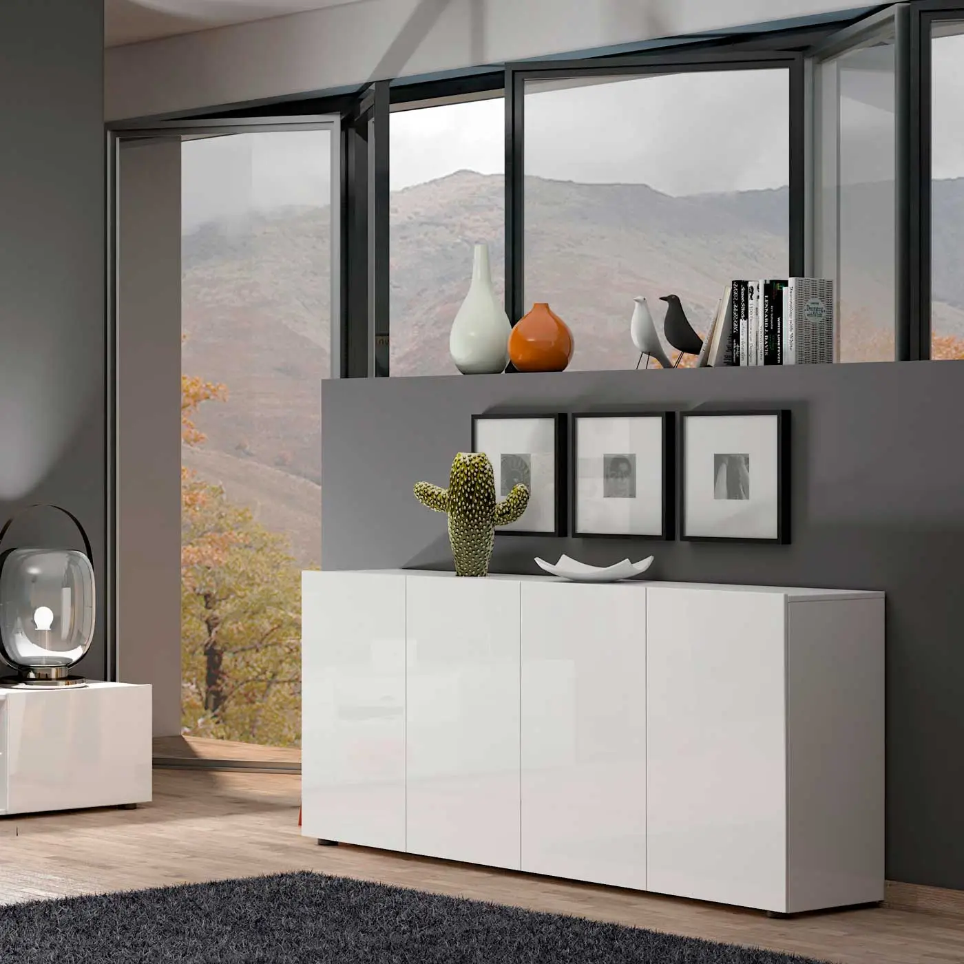 Conveniente Madia elegante a 4 ante Made in Italy in offerta