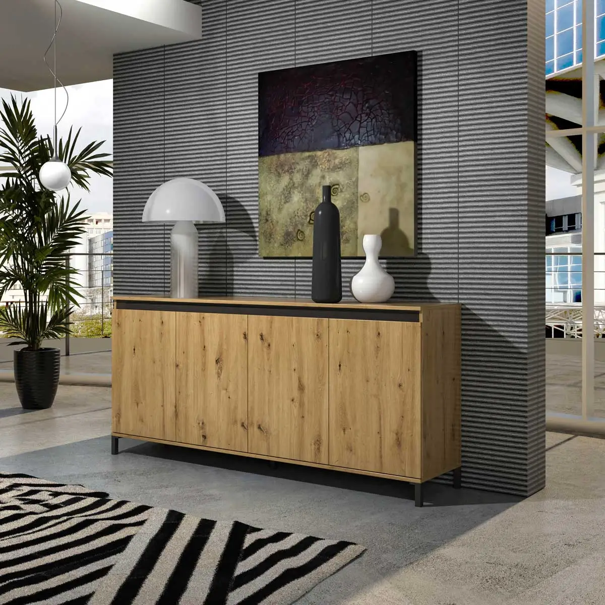Credenza moderna a 4 ante